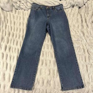 Gloria Vanderbilt Amanda Jeans Women 14 Straight Leg Mid Rise Stretch Denim Plus